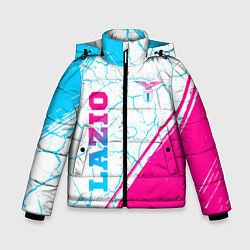Куртка зимняя для мальчика Lazio neon gradient style вертикально, цвет: 3D-черный