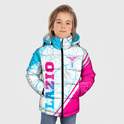 Куртка зимняя для мальчика Lazio neon gradient style вертикально, цвет: 3D-черный — фото 2