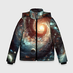 Зимняя куртка для мальчика Далёкая неоновая галактика - нейросеть
