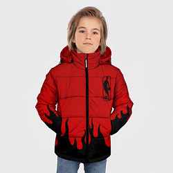 Куртка зимняя для мальчика NBA огонь спорт текстура, цвет: 3D-черный — фото 2