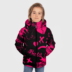 Куртка зимняя для мальчика Lil peep pink steel rap, цвет: 3D-красный — фото 2