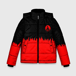 Куртка зимняя для мальчика Half life logo pattern steel, цвет: 3D-черный