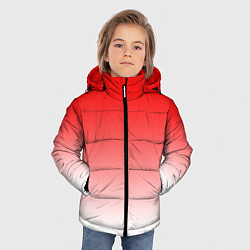 Куртка зимняя для мальчика Красно белый градиент, цвет: 3D-черный — фото 2