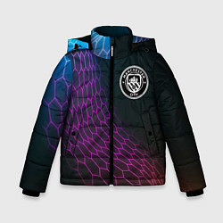 Куртка зимняя для мальчика Manchester City футбольная сетка, цвет: 3D-черный