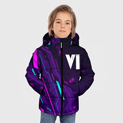 Куртка зимняя для мальчика GTA 6 neon gaming, цвет: 3D-черный — фото 2