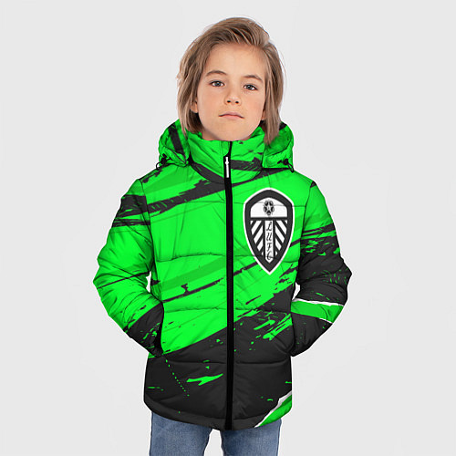 Зимняя куртка для мальчика Leeds United sport green / 3D-Черный – фото 3