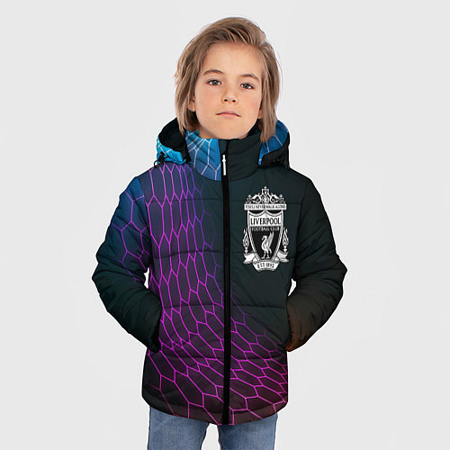 Зимняя куртка для мальчика Liverpool футбольная сетка / 3D-Черный – фото 3