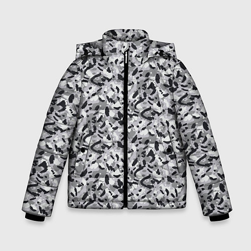 Зимняя куртка для мальчика Пикселированный городской серый камуфляж / 3D-Светло-серый – фото 1