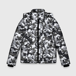 Зимняя куртка для мальчика Пиксельный камуфляж серого цвета