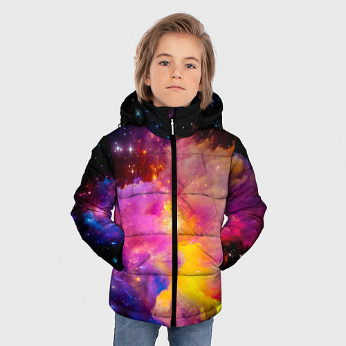 Зимняя куртка для мальчика Космическое пространство / 3D-Светло-серый – фото 3
