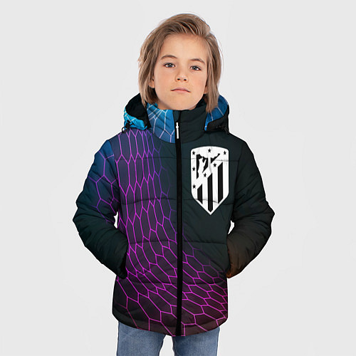 Зимняя куртка для мальчика Atletico Madrid футбольная сетка / 3D-Черный – фото 3