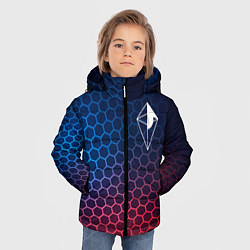 Куртка зимняя для мальчика No Mans Sky неоновые соты, цвет: 3D-черный — фото 2