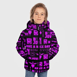 Куртка зимняя для мальчика Bon Jovi neon pink rock, цвет: 3D-светло-серый — фото 2