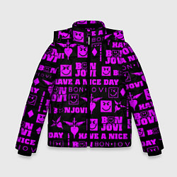 Куртка зимняя для мальчика Bon Jovi neon pink rock, цвет: 3D-черный