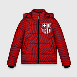 Куртка зимняя для мальчика Barcelona отпечатки, цвет: 3D-красный