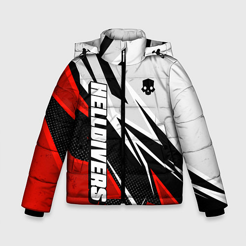 Зимняя куртка для мальчика Helldivers 2 - white and red / 3D-Светло-серый – фото 1