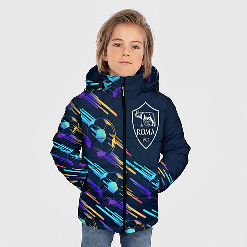 Зимняя куртка для мальчика Roma градиентные мячи / 3D-Черный – фото 3
