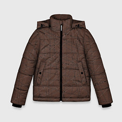 Зимняя куртка для мальчика Абстракция порезы коричневый