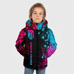 Куртка зимняя для мальчика Atletico Madrid - neon gradient по-вертикали, цвет: 3D-черный — фото 2