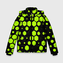 Зимняя куртка для мальчика Зеленые соты киберпанк