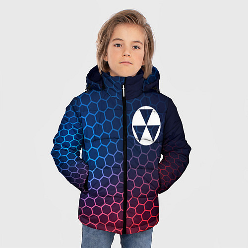 Зимняя куртка для мальчика Fallout неоновые соты / 3D-Черный – фото 3