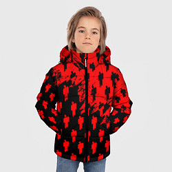 Куртка зимняя для мальчика Billie Eilish pattern music steel, цвет: 3D-светло-серый — фото 2