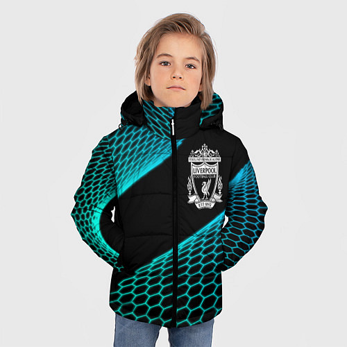 Зимняя куртка для мальчика Liverpool football net / 3D-Черный – фото 3