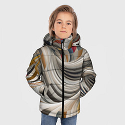 Куртка зимняя для мальчика Спиральная галактика, цвет: 3D-светло-серый — фото 2