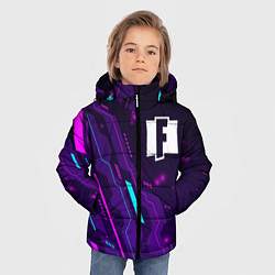 Куртка зимняя для мальчика Fortnite neon gaming, цвет: 3D-черный — фото 2