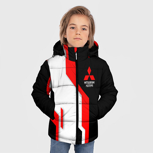 Зимняя куртка для мальчика Mitsubishi red uniform / 3D-Светло-серый – фото 3