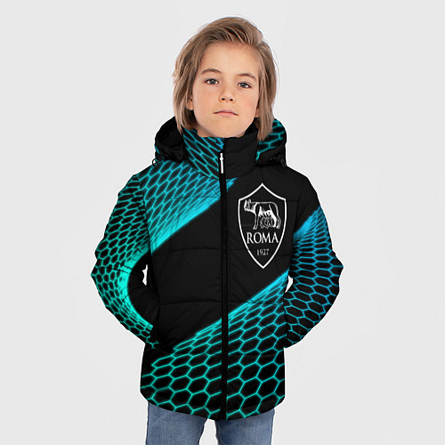 Зимняя куртка для мальчика Roma football net / 3D-Черный – фото 3