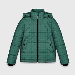 Зимняя куртка для мальчика Патиново-зелёный в клетку