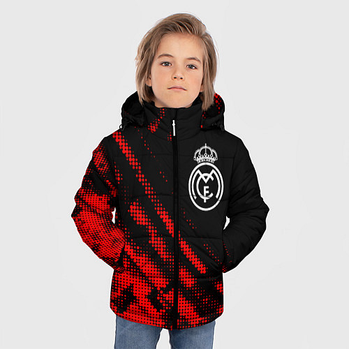 Зимняя куртка для мальчика Real Madrid sport grunge / 3D-Красный – фото 3