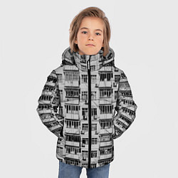 Куртка зимняя для мальчика Панелька в черно-белых тонах, цвет: 3D-черный — фото 2