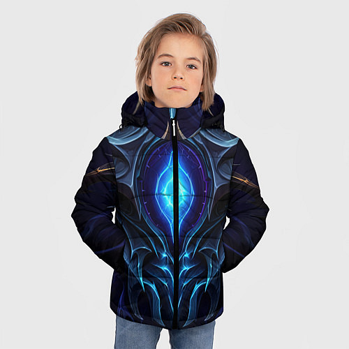 Зимняя куртка для мальчика Магическая синяя абстракция / 3D-Черный – фото 3