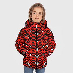 Куртка зимняя для мальчика Агрессивный красныйй паттерн, цвет: 3D-красный — фото 2