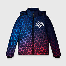 Куртка зимняя для мальчика Warframe неоновые соты, цвет: 3D-черный