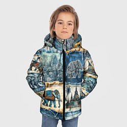 Куртка зимняя для мальчика Пэчворк из Тайланда, цвет: 3D-черный — фото 2
