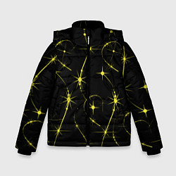 Куртка зимняя для мальчика Паттерн золотых линий и звезд, цвет: 3D-светло-серый