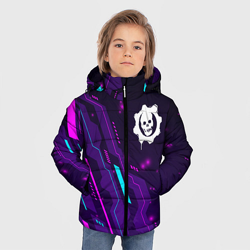 Зимняя куртка для мальчика Gears of War neon gaming / 3D-Черный – фото 3