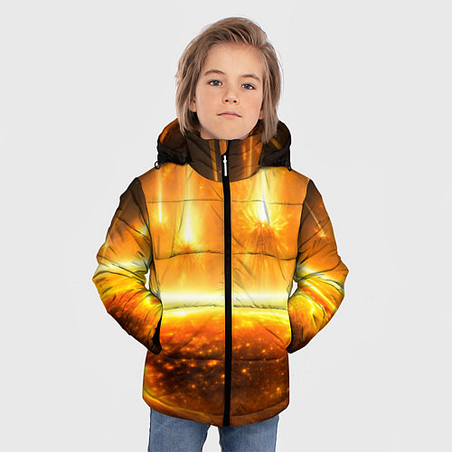 Зимняя куртка для мальчика Солнечная плазма вспышки / 3D-Черный – фото 3