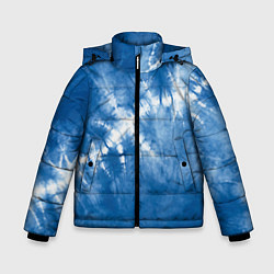 Куртка зимняя для мальчика Японский тай-дай абстракция, цвет: 3D-светло-серый