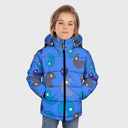 Куртка зимняя для мальчика Кусака ПакМан паттерн, цвет: 3D-светло-серый — фото 2
