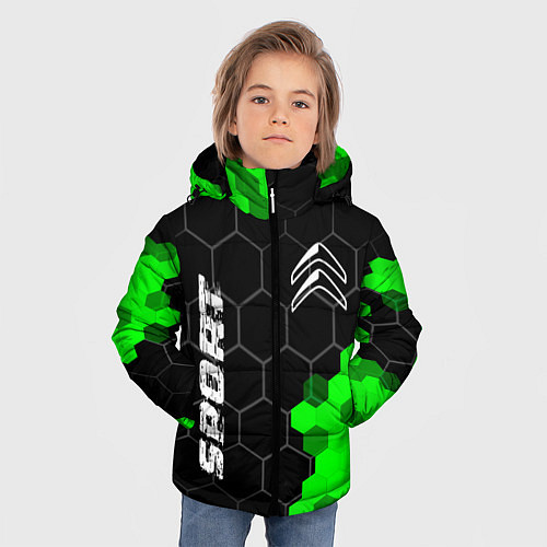 Зимняя куртка для мальчика Citroen green sport hexagon / 3D-Черный – фото 3