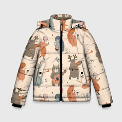 Зимняя куртка для мальчика Животные с инструментами