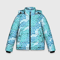 Зимняя куртка для мальчика Океанские волны из синих и бирюзовых камней