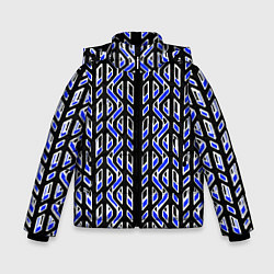 Куртка зимняя для мальчика Чёрно-синий паттерн конструкция, цвет: 3D-светло-серый