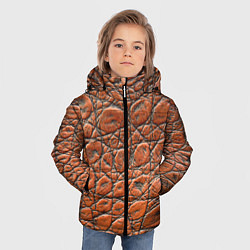 Куртка зимняя для мальчика Змеиная шкура текстура, цвет: 3D-черный — фото 2