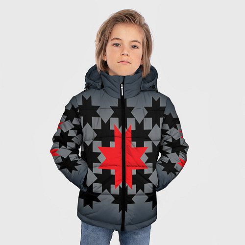 Зимняя куртка для мальчика Этно серый / 3D-Черный – фото 3