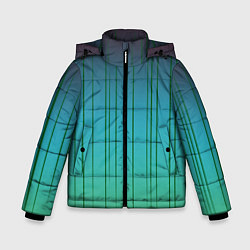 Куртка зимняя для мальчика Хаотичные зеленые линии, цвет: 3D-светло-серый